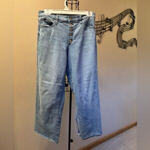Banana Republic High Rise Wide Leg Light Blue Jeans